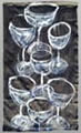 Roberto Bertazzon<br/>UNTITLED (nuova collezione Glasses)<br/>Smalti su jeans, cm240x150